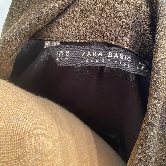 Gold Lame Zara Blouse sz M - Picture 7 of 7